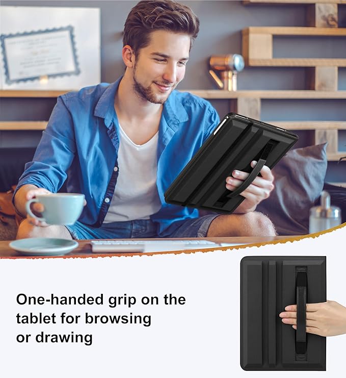 DTTO for iPad 6th / 5th Generation 9.7 Inch (2018/2017), iPad Air 2 / Air 1 Case, 360 Degree Rotating Premium Leather Folio Stand Cover with Pencil Holder, Black