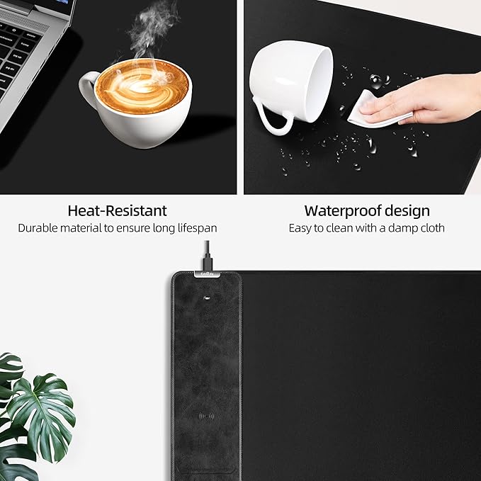 ExtreLife Wireless Charging Mouse Pad, Gaming Mouse Pad with Ultra-Smooth Surface, 31.5”x15.75” Large Desk Mat, Non-Slip Rubber Base, Waterproof Computer Keyboard Pad for Gaming, MacBook, Laptop, Desk