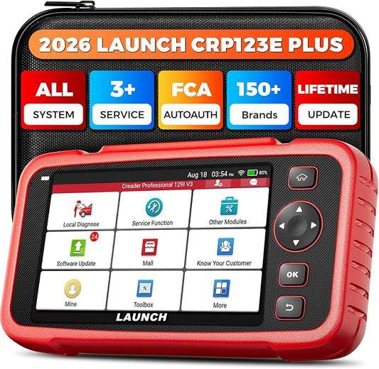 LAUNCH CRP123E Plus OBD2 Scanner, All System Car Diagnostic Scan Tool with Oil Reset, SAS Calibration, Throttle Adaptation,Support FCA,Lifetime Free Update