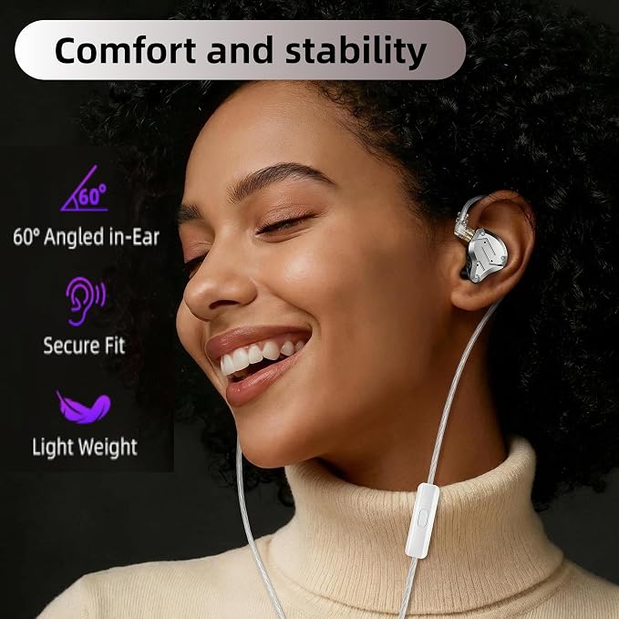 KZ ZS10 PRO in Ear Monitor Headphones, 4BA+1DD 5 Hybrid Driver Gaming Earbuds Wired Earphones, HiFi Clarity Sound Immersive Bass IEMs for Gaming Musicians Singers Audiophile (Black with Microphone)