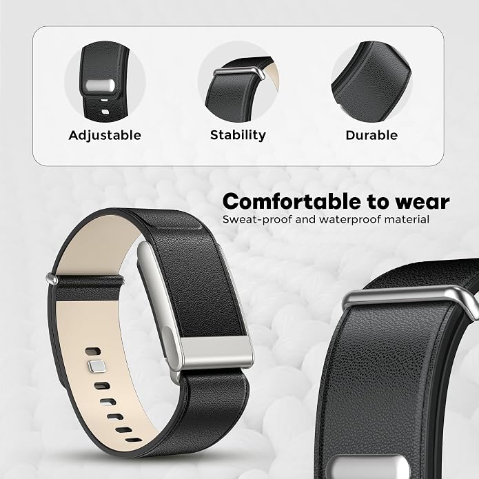DADO Luxe Tapered Leather Replacement Band Compatible with WHOOP 5.0, One, Peak, and Life Fitness Tracker – Durable & Comfortable | Not for Whoop Gen 4