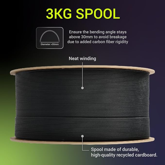 Polymaker Fiberon Black PET-GF15 3D Printer Filament 1.75mm 3KG, 15% Glass Fiber Reinforced, High Strength & Heat Resistance, Ideal for Automotive, Industrial & Functional Parts, AMS Compatible
