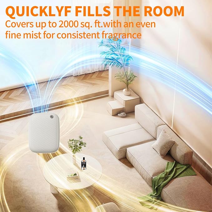 Smart Waterless Essential Oil Diffuser, 400ML Diffuser with 100ML Fragrance Scent Oils for Scent Air Machine with 12A1V Power Adapter for Large Room and Commercial Use, Cover Up to 2000 Sq.Ft