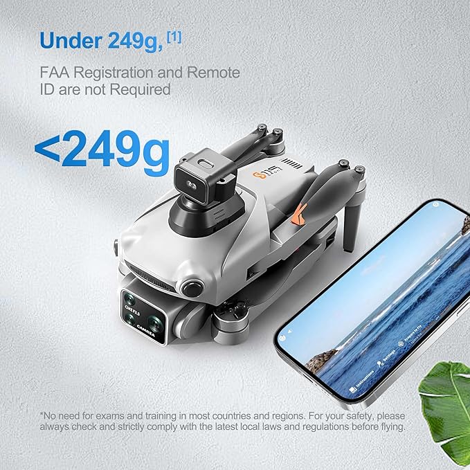 S119 4K Drone with Camera for Adults, GPS Auto Return, Obstacle Avoidance, Brushless Motor, 5G Screen Remote, 2 Batteries 50 Min Flight, Dual Camera 120° Wide-Angle, 2000M Range, 120M Altitude FPV Quadcopter