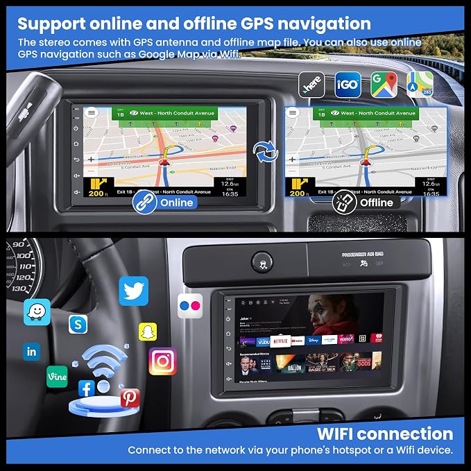 8-core 4G+64G Android 15 Car Radio for 2003-2006 Chevrolet Chevy Silverado Impala Tahoe GMC Sierra Yukon, 7" IPS Touch Screen Car Stereo Build-in GPS, CarPlay/Android Auto, Backup Camera/DSP/SWC