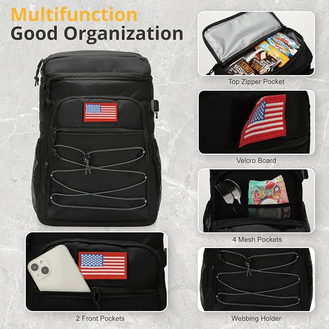 25L Backpack Cooler Keep All Drink Cold for Long Periods of Time Cooler Backpack Insulated Waterproof Portable High Durability Small Cooler Backpack with Compartment for Hiking Camping Beach