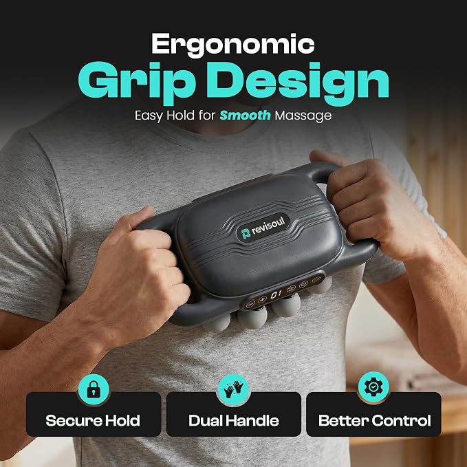 16 Head Massage Gun Deep Tissue Percussion Massager with Red Light Therapy | Multi Head Massager Gun for Muscle Recovery Back Pain Relief | Professional Full Body Massager 9 Modes & 30 Intensities