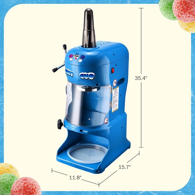 Shaved Ice Machine - 360lbs/hour 250W Electric Ice Shaver and Snow Cone Machine with Durable Stainless Steel Blades - Snow Cub Slushie Maker for Home, Bar, or Restaurant by Great Northern Popcorn