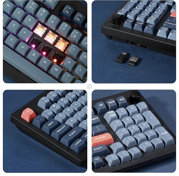 Keychron V5 Max Custom Wireless Mechanical Gaming Keyboard with Number Pad, 96% Layout QMK/VIA 2.4 GHz/Bluetooth 5.1/Wired, RGB Backlit Hot-Swappable Gateron Banana Switch for Mac Windows Linux