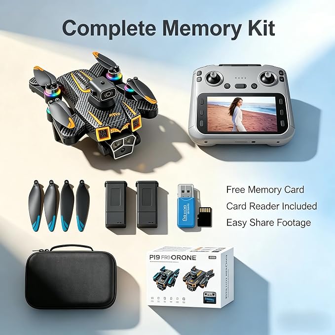 Drone with camera for kids & dynamic racing LED lights, 5.6" Built-In FPV Screen, Dual Batteries, Perfect Holiday & Birthday Gift, Indoor & Outdoor Quadcopter Toy