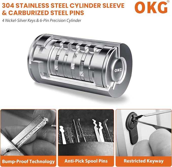 OKG Heavy Duty Small U Lock – 18mm Anti-Cut Manganese Alloy Steel U-Shackle | Dual-Deadbolt Anti Theft Motorcycle Lock for eBike/ATV/Trailer | Drill-Proof & Weatherproof (4 Keys, No Security Chain)