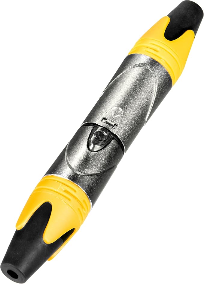 MFL. 3-Pin XLR Cable Connector Male and Female with Nickel Housing and Silver Contacts Mic Cable Plug Connector Audio Socket, Yellow, 4 Pairs