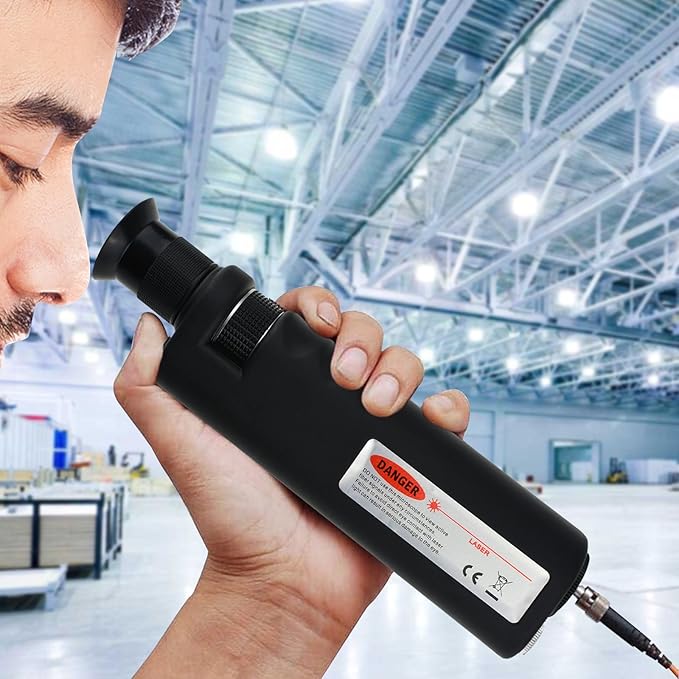400x Handheld Fiber Optic Microscope Inspection Tool Portable Microscope Fiber Optic Tools Lighted Pocket Microscope LED Light Coaxial Illumination 2.5mm FC SC ST and 1.25mm LC Adapter