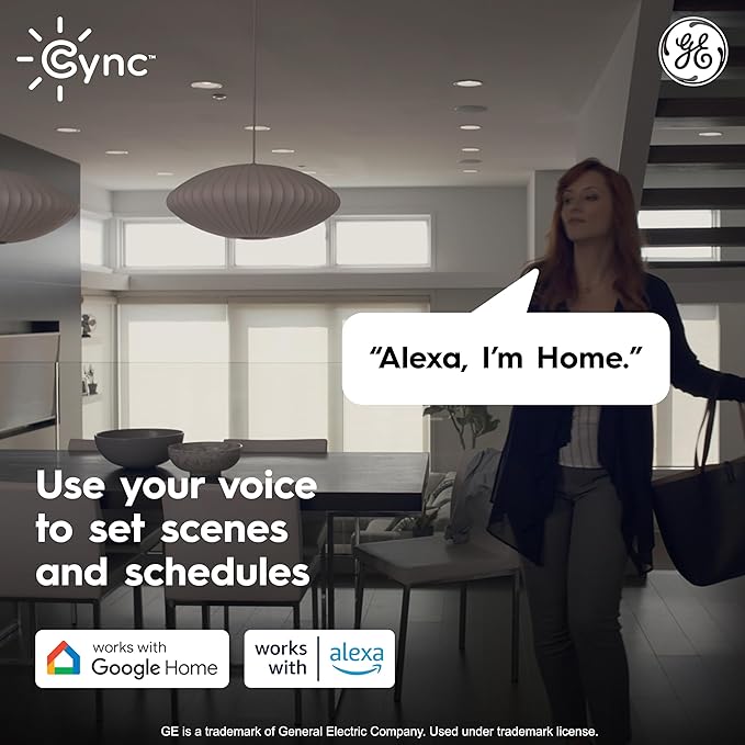 Cync GE Reveal HD+ Smart LED Undercabinet Bar Light, 24in, Color Changing & Tunable White 2000K to 7000K, Wi-Fi, Works with Alexa & Google Home, Plug-in or Direct Wire, No Hub Required