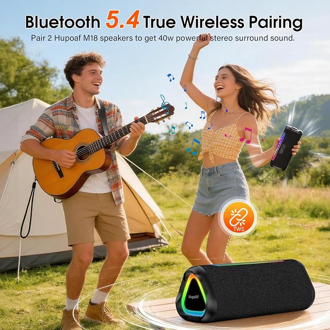 Magnetic Bluetooth Speaker for Golf Cart, 24H Playtime, IPX7 Waterproof, Wireless Outdoor Portable Speakers with Strong Magnet, Loud Stereo Sound for Golf, Bike, Camping, Party, Beach, Gifts for Men
