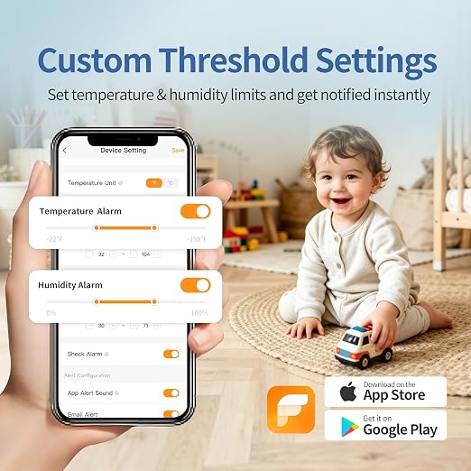 Frigga 4G Cellular Temperature & Humidity Monitor, No WiFi Required (WiFi Optional), Remote Temperature Sensor with App, Email & On-Device Voice Alerts for RV, Pets, Vacation Home, S0