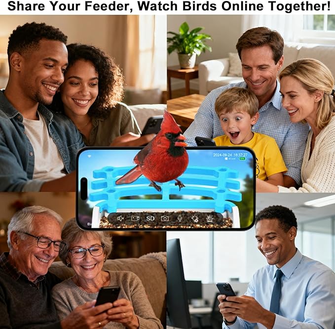Bird Feeder Camera with 4K HD, App Alerts & Two-Way Audio, Solar Panel, 32GB Card 4-in-1 Perch, 160° View, Auto Detect & AI Identify - Wireless Outdoors Weatherproof Design (Army Green)