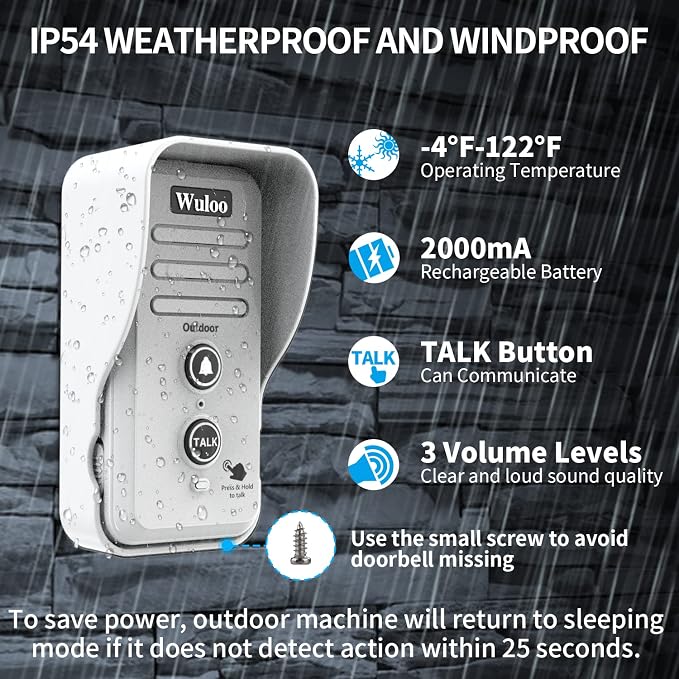 Wireless Intercom Doorbell Chime for Home Intercomunicador (1T2 White) …