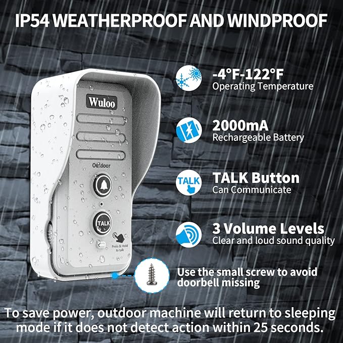 Wireless Intercom Doorbell Chime for Home Intercomunicador (2T2 White) …