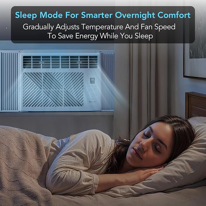 Comfort Zone Window Mounted Room Air Conditioner with Remote Control, 5,000 BTU, Digital Display, 4 Speed Settings, 4 Mode Settings, 24-Hour Timer, Sleep Setting, and Eco Mode