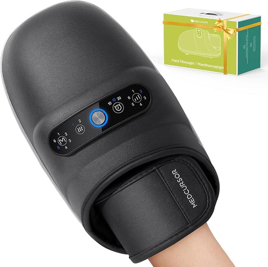 Medcursor Cordless Hand Massager, 2026 Upgraded, Hand Massager with Heat and Compression, Hand Warmer with Acupressure Beads, 6 Massage Modes, 2 Heat Levels, 3 Timers