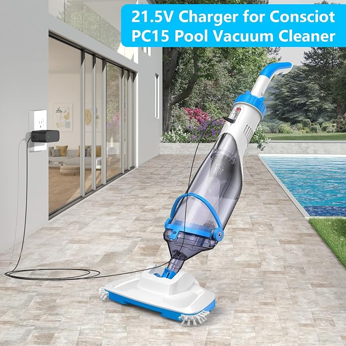 21.5V Charger for Consciot Pool Vacuum Compatible with Consciot PC15 20V Battery Handheld Pool Cleaner Power Cord Charger Replacement