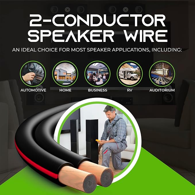 GEARit 12 Gauge Speaker Wire (100 Feet /30.48 Meters) with Banana Plugs (6 Pairs, 12 Pieces) Pro Series 12 AWG Speaker Cable - Black