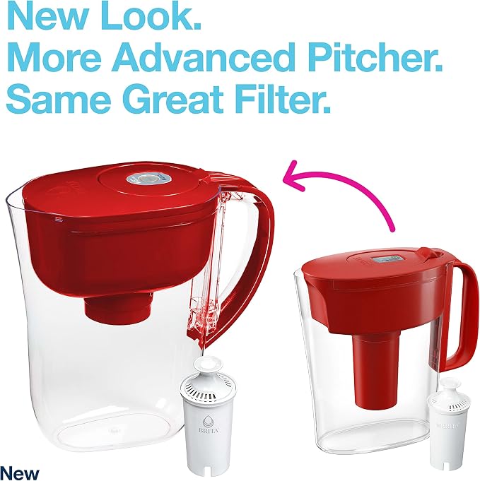 Silonn Ice Maker Countertop & Brita Water Filter Pitcher for Tap and Drinking Water with SmartLight Filter Change Indicator + 1 Standard Filter
