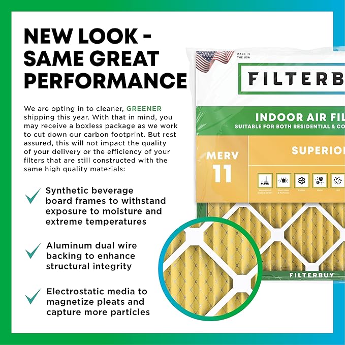 Filterbuy 11.25x11.25x1 Air Filter MERV 11 Superior Pet & Allergy Defense (3-Pack), Electrostatic Pleated HVAC AC Furnace Filters Replacement, Made in USA (Actual Size: 11.25 x 11.25 x 0.75)