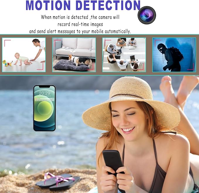 USB Charger Hidden Camera 1080P, Indoor Security Camera with Night Vision and Motion Detection for Home & Baby Monitor