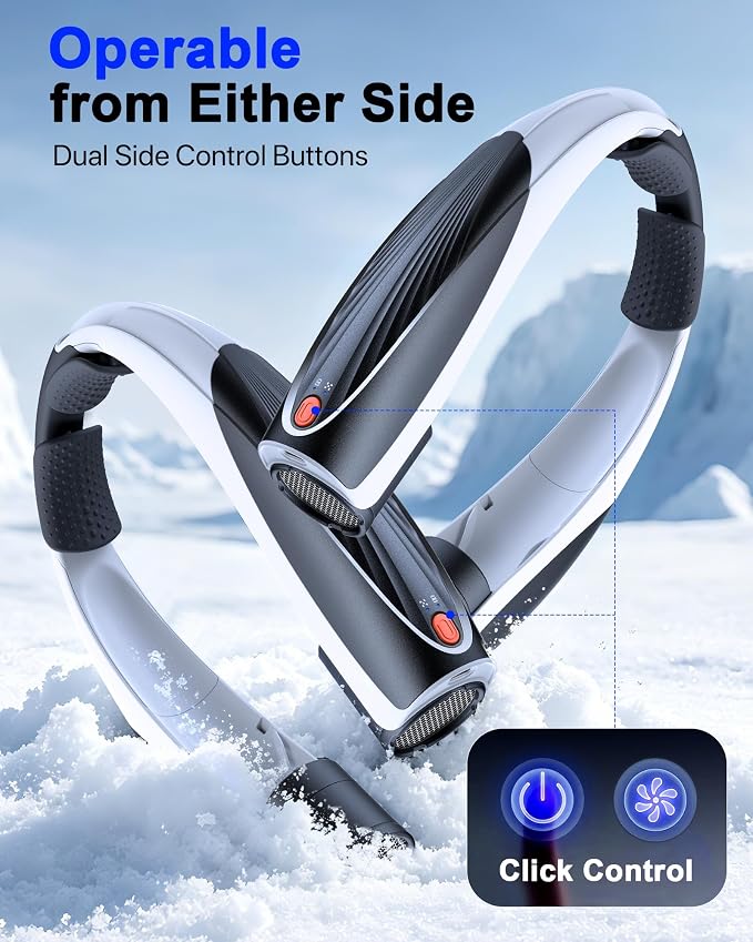 Portable Neck Fan, Max 20H, Rechargeable Personal Fan with 6000mAh Battery, 360° Cooling, 6 Speeds Hands-Free Wearable Fan, Gifts for Men, Women, Travel, World Cup, Outdoor