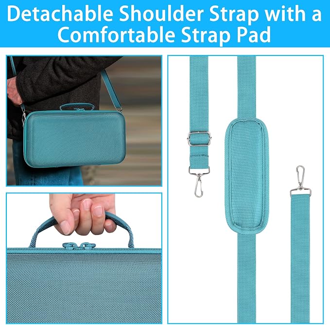 for Bose SoundLink Max Portable Speaker Hard Protective Case, Portable Travel Case Replacement with Shoulder Strap and Handle (Blue Case) - co2CREA