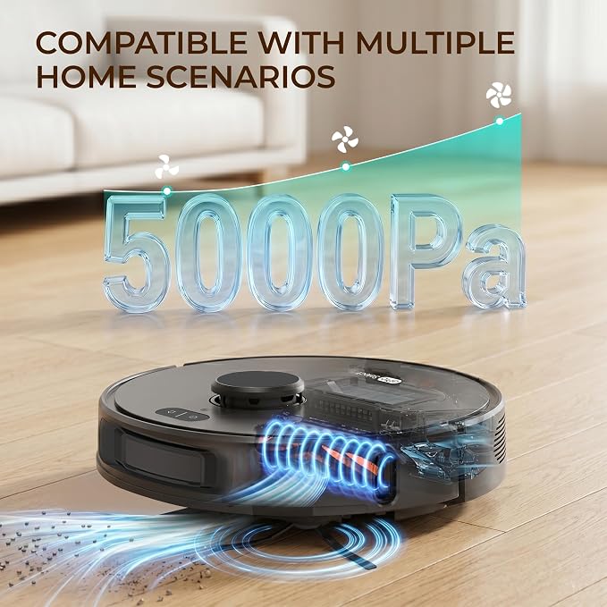 Robot Vacuum and Mop Combo, 4000Pa Robotic Vacuum with Smart Obstacle Avoidance, 150 Min Runtime, APP/Alexa, Multi-Floor Mapping, Self-Charging for Pet Hair
