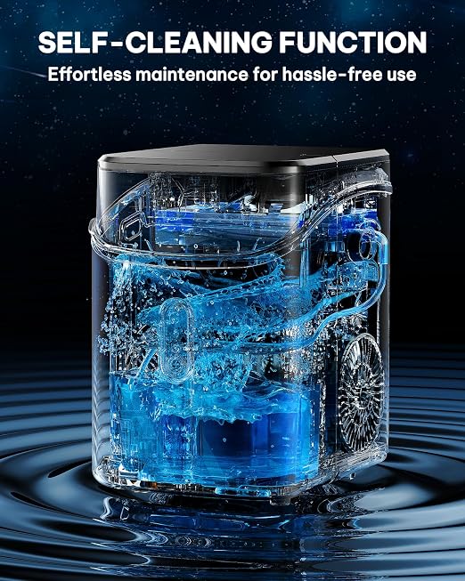 Silonn Nugget Ice Makers Countertop with Soft Chewable Ice, Portable Ice Machine with Crushed Ice, One-Click Operation Pebble Ice Maker with Self-Cleaning, 33lbs/24H for Home,Kitchen,Office