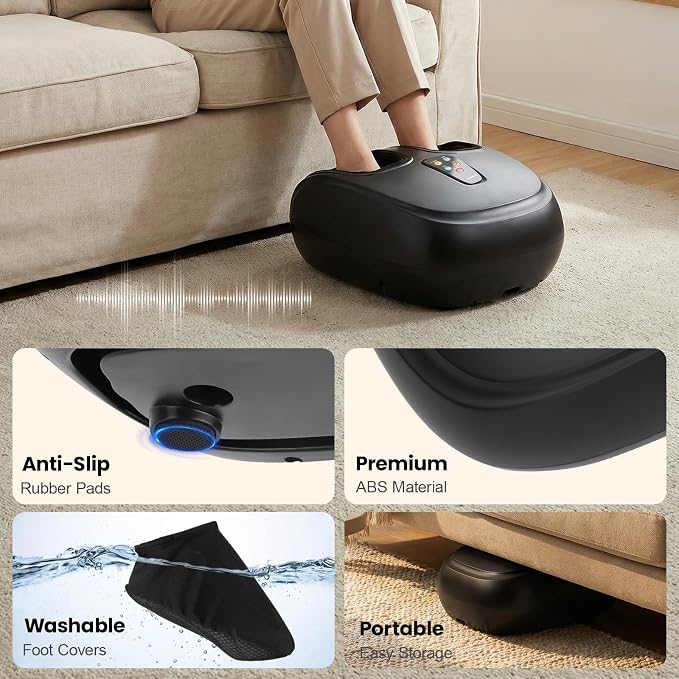 Shiatsu Foot Massager Machine with Heat, Upgraded Deep Kneading Feet Massager for Deliver Pain Relief, Plantar Fasciitis, Neuropathy, Gifts for Women/Mom & Dad, Father’s & Mother’s Day, Fits up to 13”