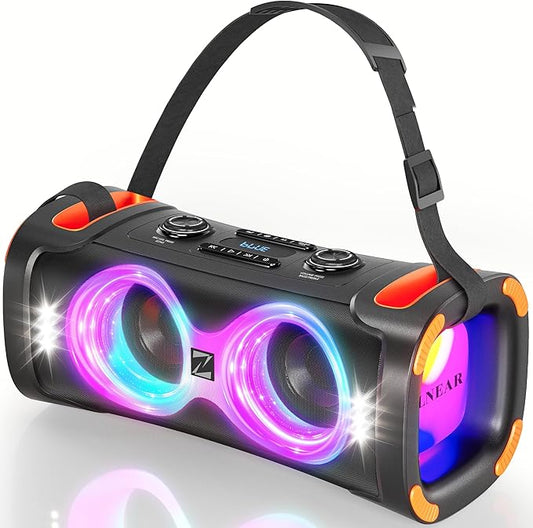 Bluetooth Speaker 300W, Powerful Loud Sound Subwoofer, BT 5.3 Wireless Pairing Stereo Sound, IPX4 Waterproof Party Bluetooth Speakers with Dynamic LED Light for Outdoor Camping Beach