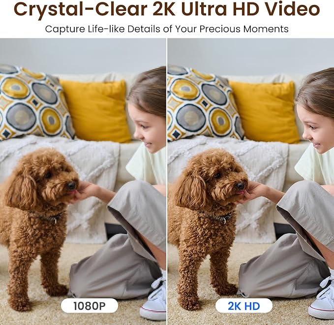 GALAYOU 2K Indoor Cameras for Home Security-Baby/Pet/Dog/Cat Monitor with Phone APP, Wi-Fi Camera with 360° PTZ, Wired Plug, Two-Way Talk Nanny Cam, Easy Set Up, 24/7 TF Card&Cloud Storage, G2 4Pack