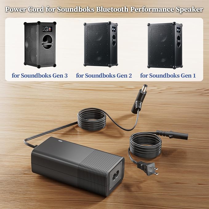 14V Charger for Soundboks Gen1 Gen2 Gen3 Bluetooth Performance Speaker Power Supply Replacement for Soundboks Batteryboks Rechargeable Battery Keyu KA4802A-1403300P Charging Cord