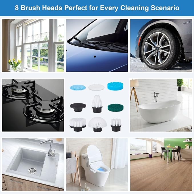 Electric Spin Scrubber with Extendable Handle & 4 Adjustable Angles, High-Speed Cleaning Brush for Versatile Deep Cleaning, Perfect for Bathroom, Shower, Tub, Tiles & Floors