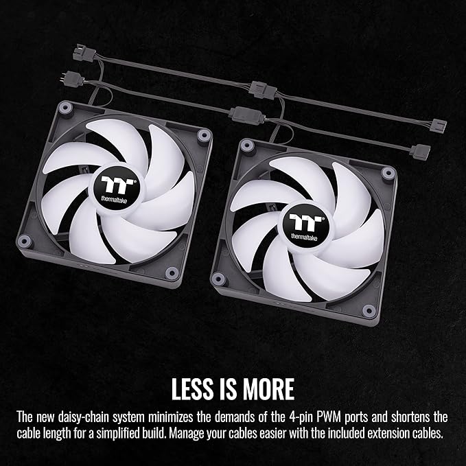Thermaltake CT140 ARGB Sync PC Cooling Fan (2-Fan Pack), 5V Motherboard Sync, 16.8 Million Colors 9 Addressable LEDs, 140 mm Hydraulic Bearing Case/Radiator Fan, CL-F150-PL14SW-A,Black