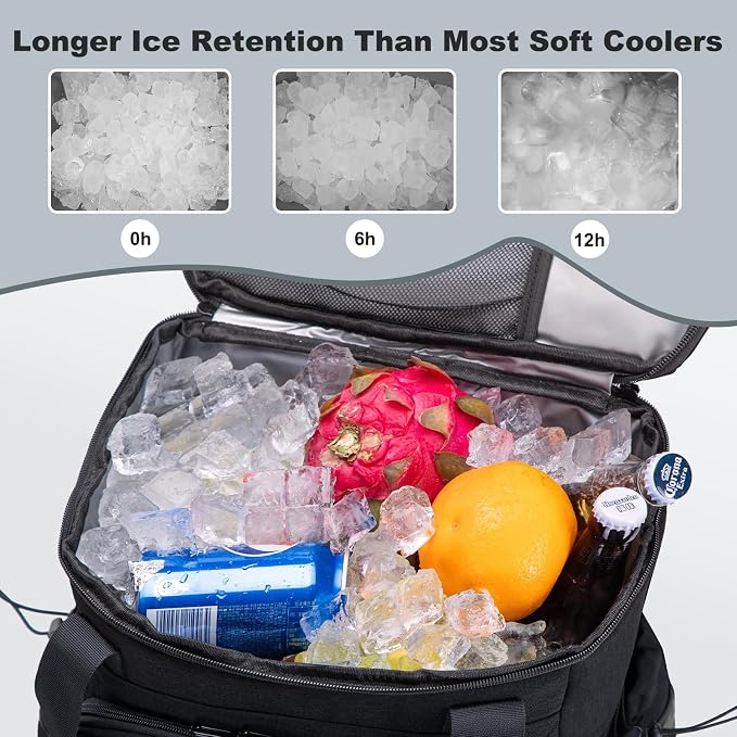 Backpack Coolers Insulated Leak Proof 38cans Soft Insulated Cooler Backpack for Women Men 12 Hours Cooling for Camping Hiking Beach Picnic