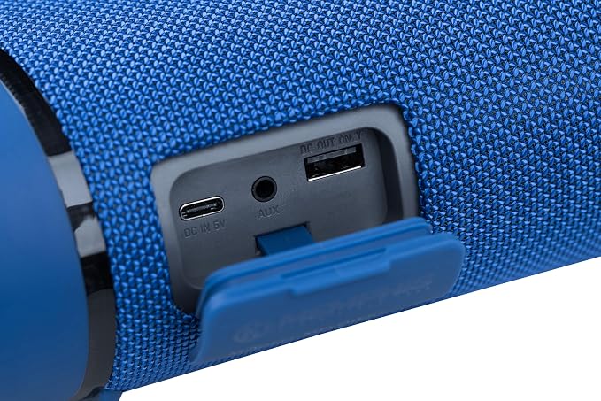 Memphis MFLOWBTB Flow - Wireless Bluetooth & AUX Speaker, IPX7 Water Resistance, Blue