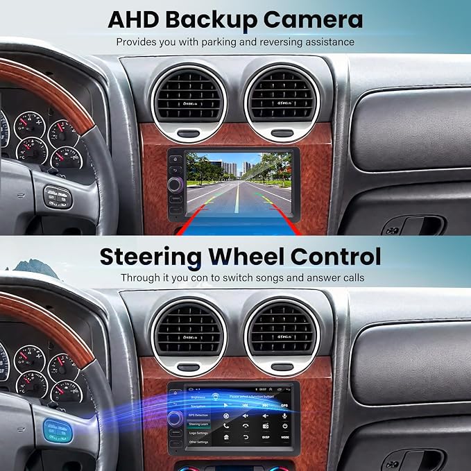 8 Core 4+64G Car Stereo Radio for Chevy Chevrolet Silverado Tahoe 2003-2006, GMC Sierra Yukon 2003-2006, Hummer 2003-2006, 7'' Radio with Wireless CarPlay/Andriod Auto/WiFi/Bluetooth/Backup Camera/GPS
