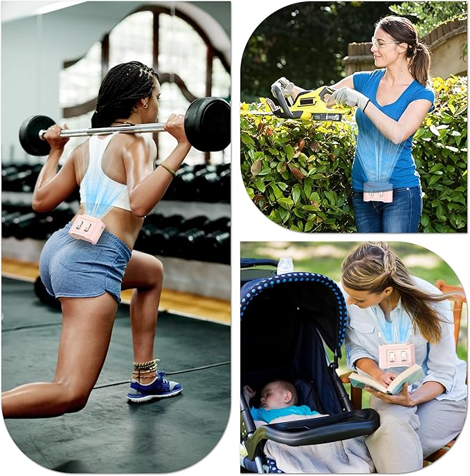 14500mAh Portable Waist Fan, Mothers Day Gifts for Mom Wife Women, Shirt Wearable Belt Clip on Fan for Hot Flash Relief Outdoor, Rechargeable Full Body Cooling, Travel Hiking Camping Essentials 2026