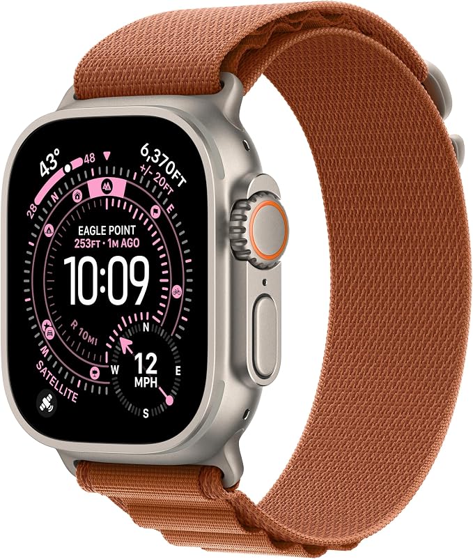 Apple Watch Band - Alpine Loop - 49mm - Terra Cotta - Small - Natural Titanium Finish