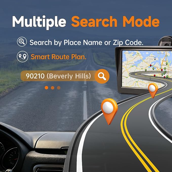 GPS Navigator for Car Truck RV Pickup, 7-inch with Hood No Network Required | 2026 Offline Map with Free Updates Lifetime, HD Touchscreen, Voice Guidance, Speed & Traffic Alerts, Custom Route by Car Size