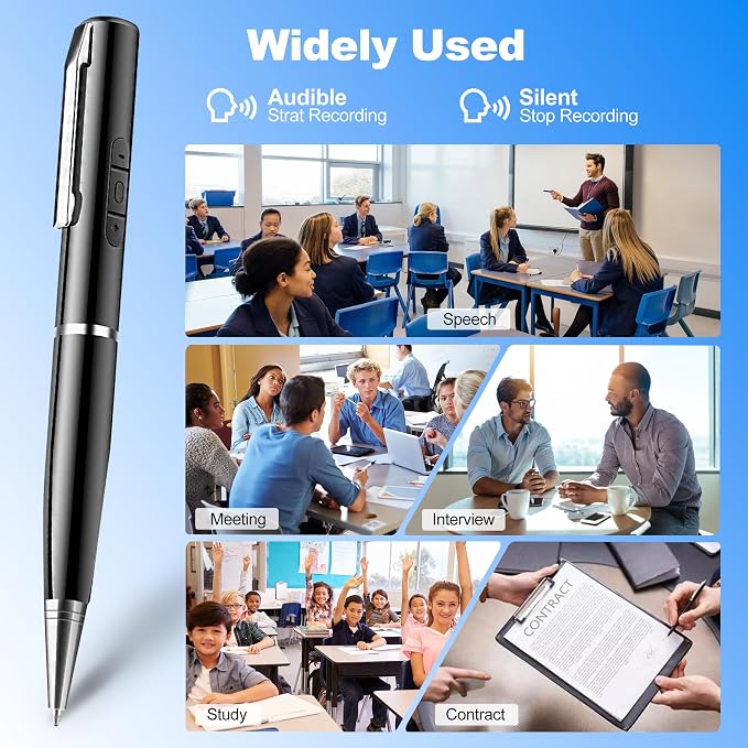 2026 AI 128GB Digital Voice Recorder – Voice Activated, Noise Reduction, Playback – Portable for Meeting, Course & Lecture