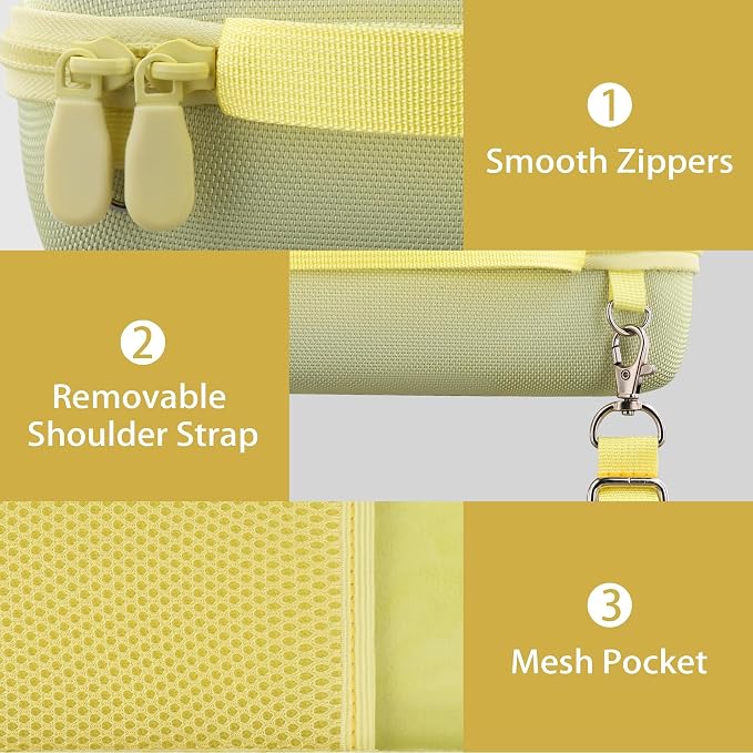 co2CREA Hard and Silicone Case Replacement for Bose New SoundLink Flex 2nd Gen Bluetooth Portable Speaker, with Carabiner and Shoulder Strap (Citrus Yellow Case)