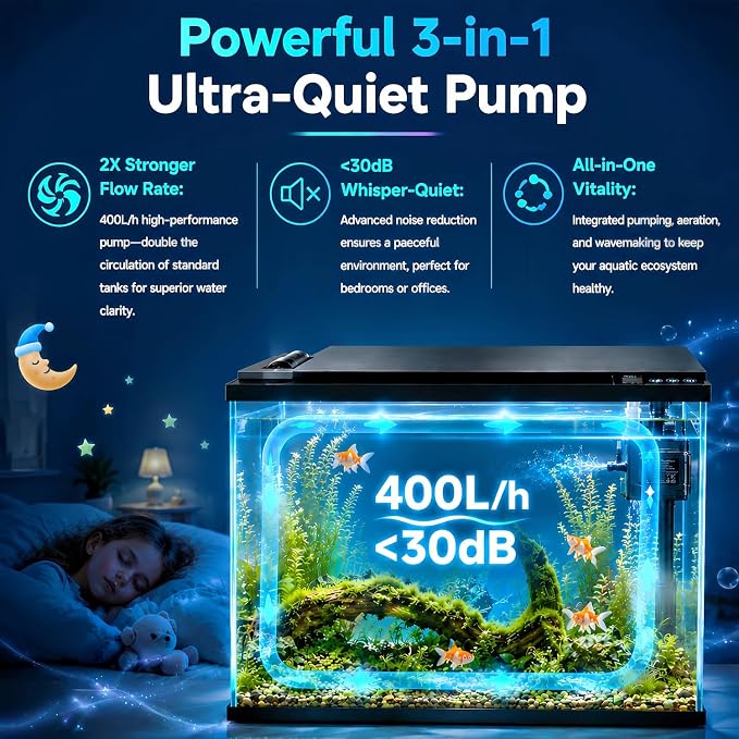 5 Gallon Fish Tank with Auto Feeder, Aquarium Starter Kit with Self Cleaning Filter, Crystal-Clear Glass, 7-Color LED Light, 5-Minute Setup, Vacation-Ready Betta & Goldfish Tank for Desk & Office