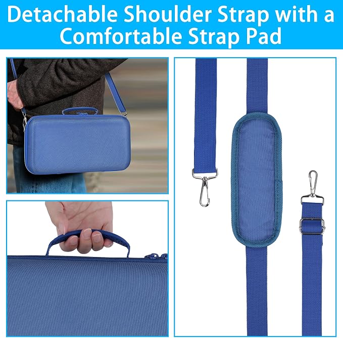 for Bose SoundLink Max Portable Speaker Hard Protective Case, Portable Travel Case Replacement with Shoulder Strap and Handle (Sky Blue Case) - co2CREA